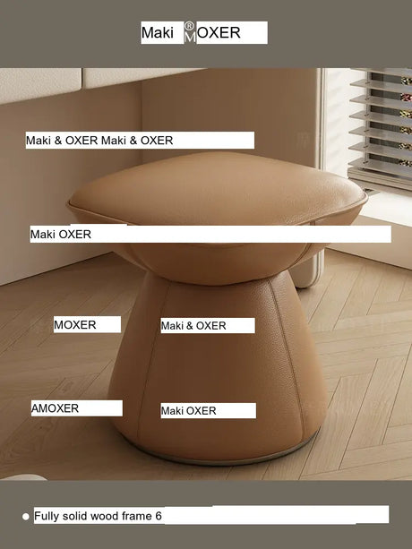 MOXER Sakura Elegant Cream Retro Leather Stool from MOXER