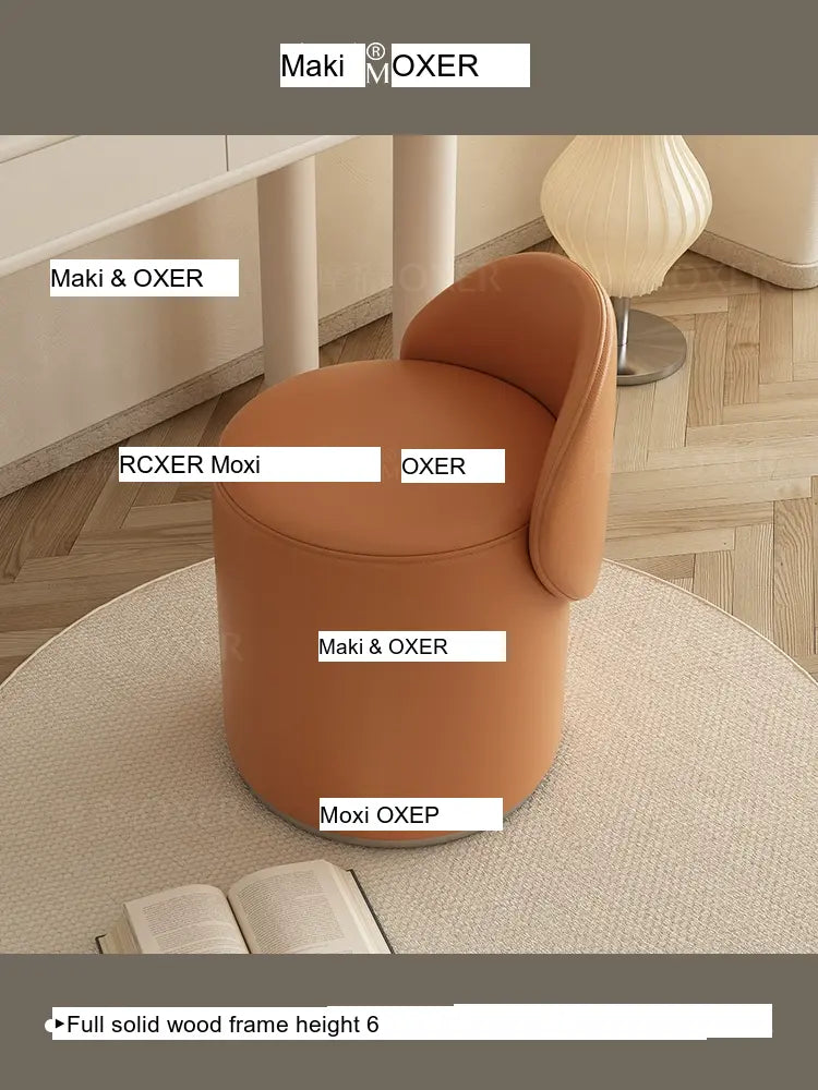 MOXER Elowen Luxurious Leather Makeup Stool from MOXER