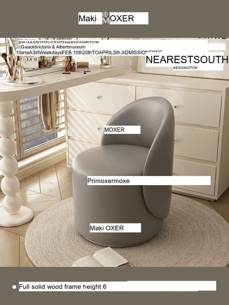 MOXER Santiago Elegant Swivel Makeup Stool from MOXER