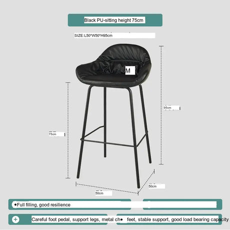 ABOUT WHITE Damaris Sleek Contemporary Nordic Bar Stool from ABOUT WHITE