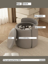 MOXER Calliope Luxe Genuine Leather Rotating Makeup Stool from MOXER