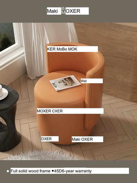 MOXER Sienna High-Grade Leather Solid Wood Makeup Stool from MOXER