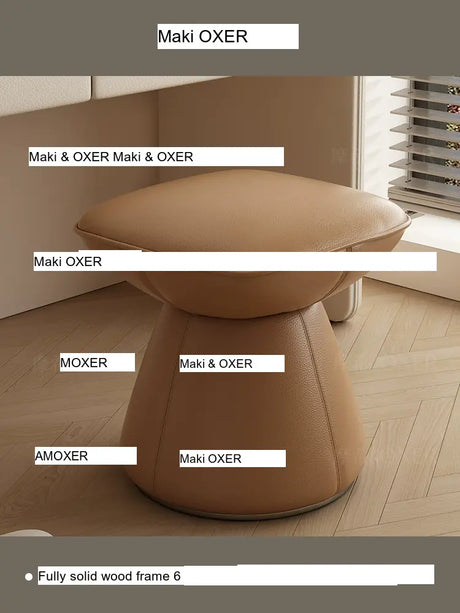MOXER Sakura Elegant Cream Retro Leather Stool from MOXER