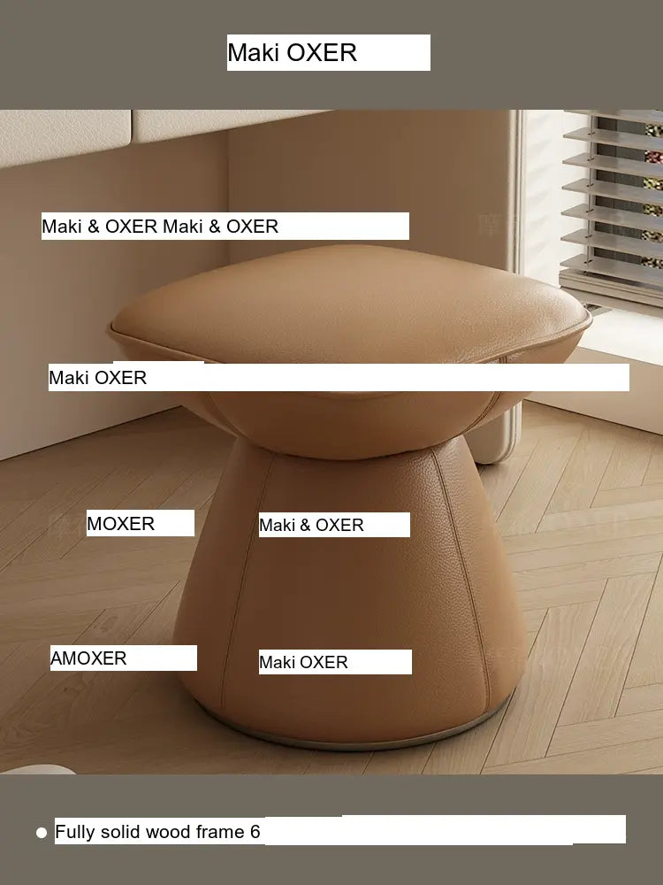 MOXER Sakura Elegant Cream Retro Leather Stool from MOXER