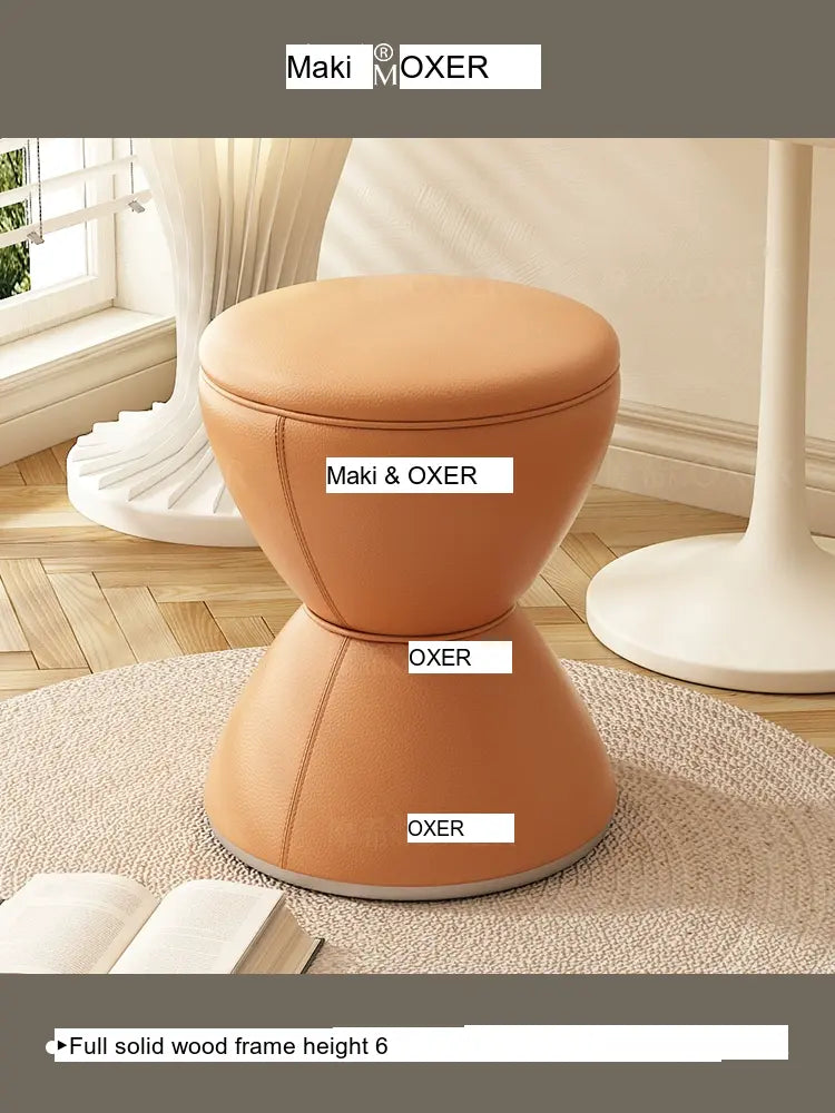 MOXER Elowen Elegant Solid Wood Rotating Dressing Stool from MOXER