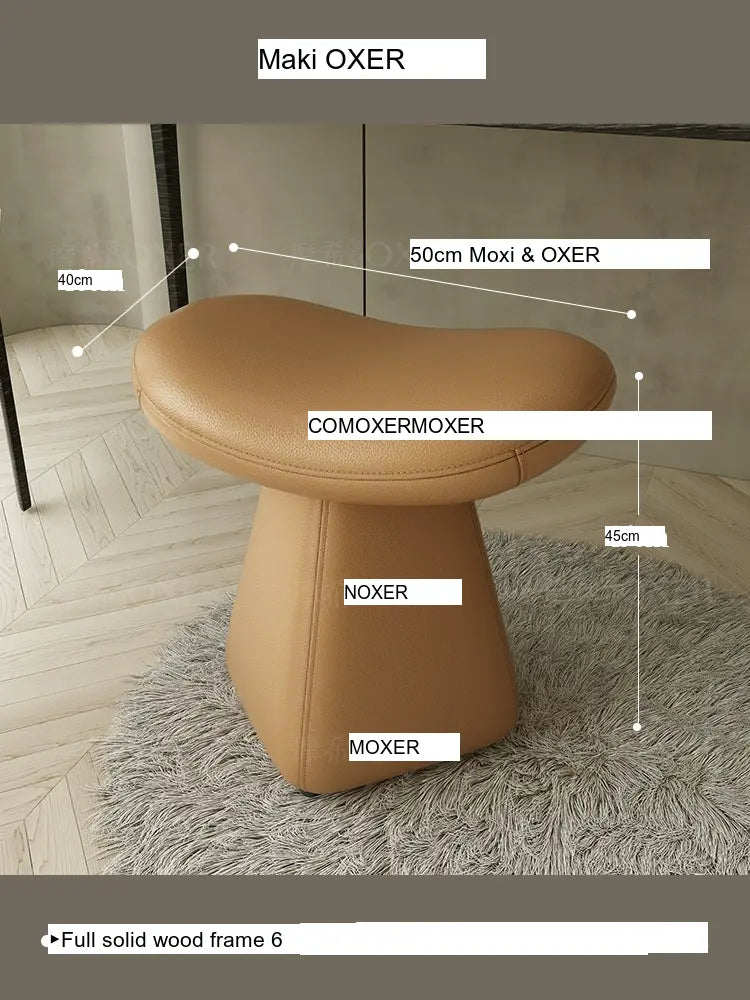 MOXER Iskandar Opulent Leather Upholstered Dressing Stool from MOXER
