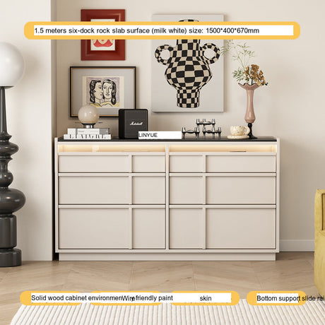 LINYUE Bennett Retro Solid Wood Multi-Drawer Cabinet from LINYUE
