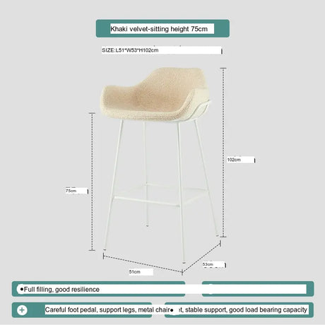 ABOUT WHITE Serephina Stylish Minimalist Bar Chair from ABOUT WHITE