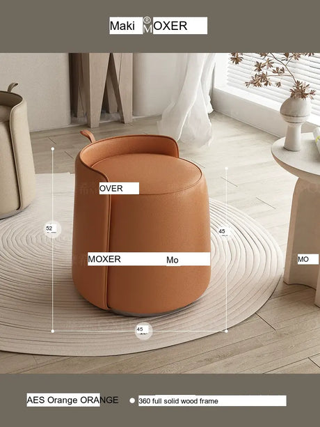 MOXER Caspian Elegant Leather Makeup Stool from MOXER