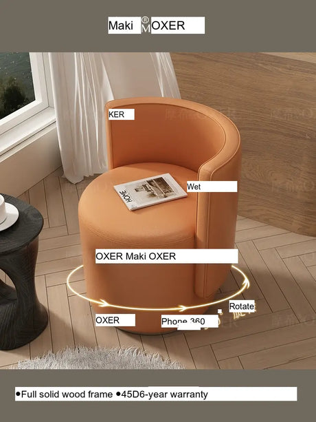 MOXER Sienna High-Grade Leather Solid Wood Makeup Stool from MOXER