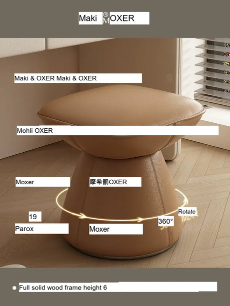 MOXER Sakura Elegant Cream Retro Leather Stool from MOXER