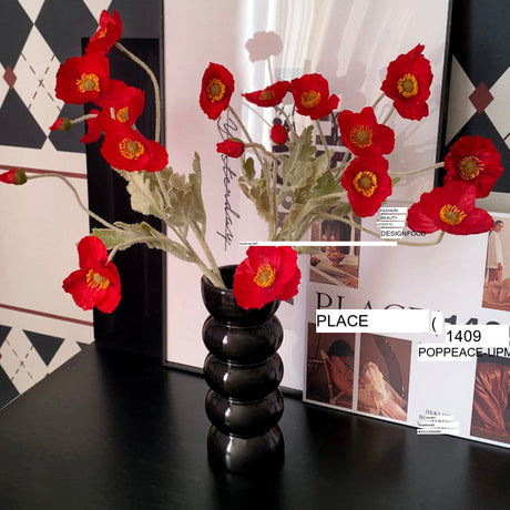 LIVETAI Isadora Elegant Black Ceramic Vase Decor from LIVETAI