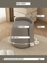 MOXER Calliope Luxe Genuine Leather Rotating Makeup Stool from MOXER