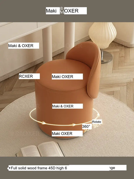 MOXER Elowen Luxurious Leather Makeup Stool from MOXER
