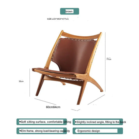 ABOUT WHITE Elara Elegant Nordic Leather Lounge Chair from ABOUT WHITE