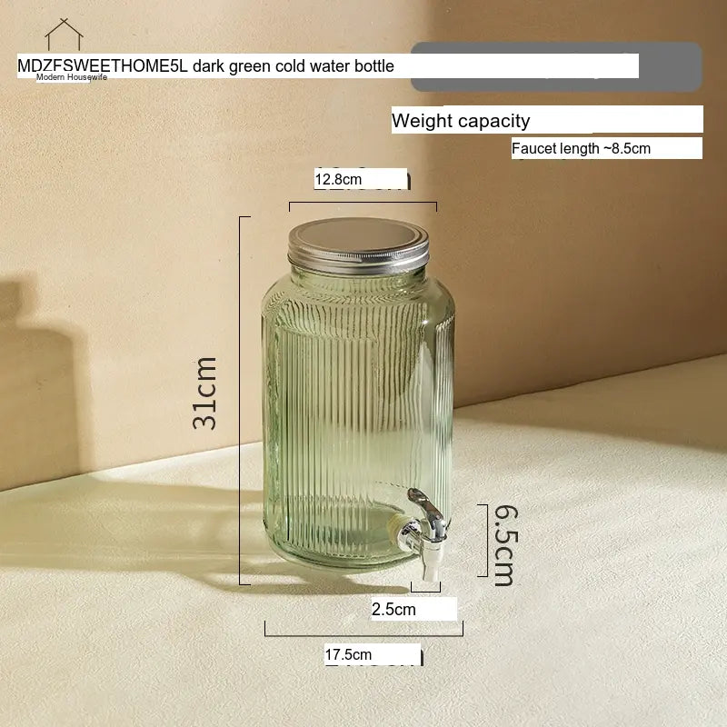 MH Santiago Elegant Glass Beverage Bucket with Faucet from MH