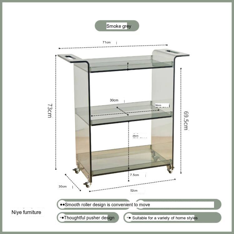 NIYE Aislinn Transparent Nordic Sofa Side Table from NIYE
