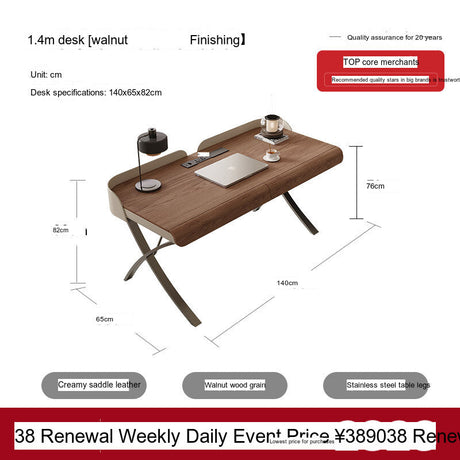 QUANMU Iskander Elegant Minimalist Walnut Desk from QUANMU