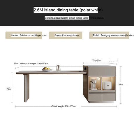 QUANMU Isolde Elegant Retractable Wabi-Sabi Dining Table from QUANMU