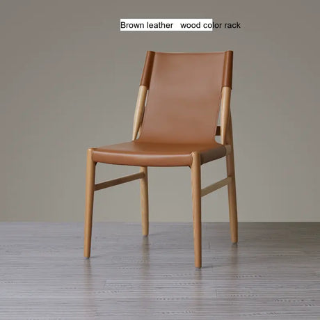 MOXER Zephyra Elegant Minimalist Saddle Leather Dining Chair from MOXER