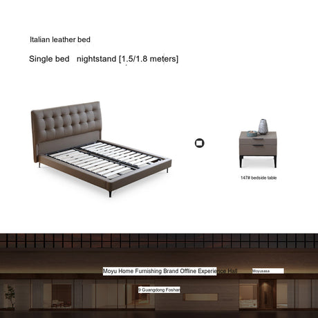 MOYU Amaryllis Creamy Stylish Retro Luxury Leather Bed from MOYU