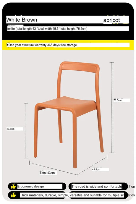 ABOUT WHITE Miura Sleek Stackable Dining Chair from ABOUT WHITE