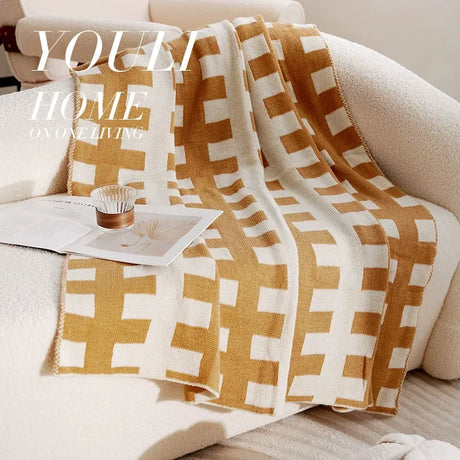 YOULI Genevieve Soft Cozy Knitted Blanket from YOULI