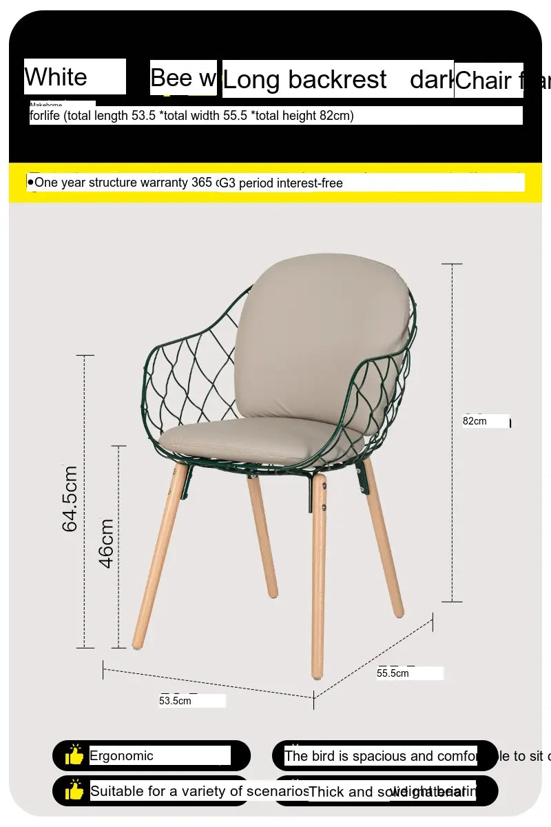 ABOUT WHITE Juniper Elegant Soft Backrest Dining Chair from ABOUT WHITE