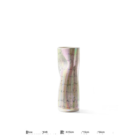 VAVINCI Isolde Striped Polkadot Handmade Ceramic Vase from VAVINCI