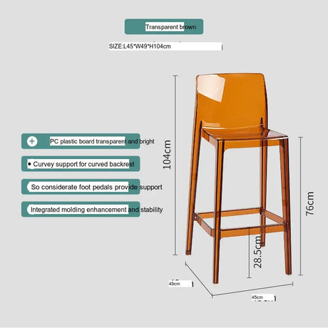 ABOUT WHITE Callidora Elegant Luxury Transparent Bar Chair from ABOUT WHITE