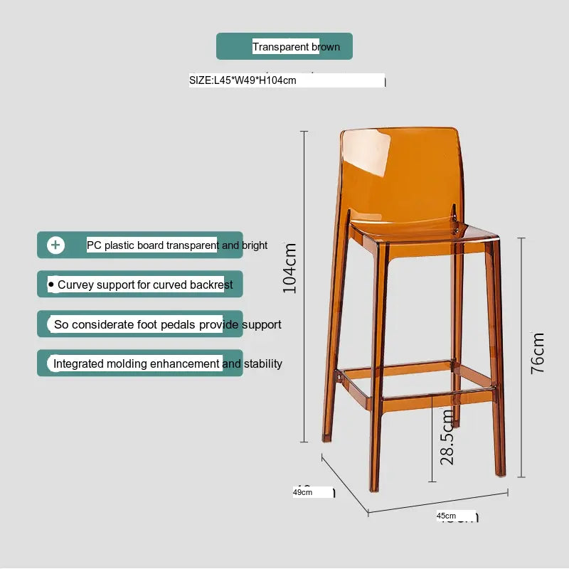 ABOUT WHITE Callidora Elegant Luxury Transparent Bar Chair from ABOUT WHITE
