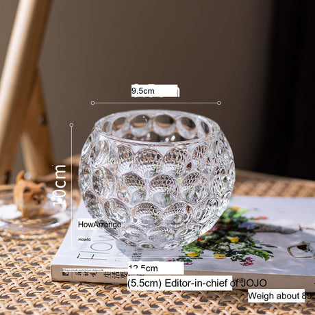 JUHAN Candelaria Glossy Transparent Round Flower Pot - Elegant Living Room Decoration from JUHAN