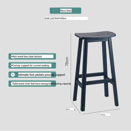ABOUT WHITE Kyoto Elegant Solid Wood Barstool from ABOUT WHITE