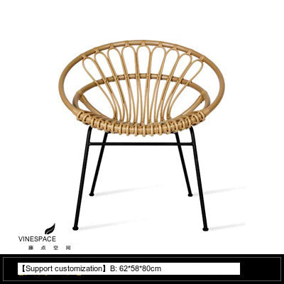 RATTAN SPACE Thibault Cozy Three-Piece Vine Chair Set from RATTAN SPACE