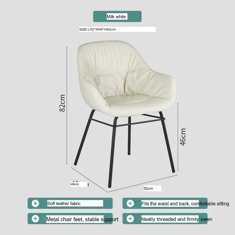 ABOUT WHITE Alaric Sleek Modern Leather Dining Chair from ABOUT WHITE