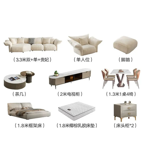 LATE AUTUMN Classic Cream Sofa with Elegant Details from LATE AUTUMN