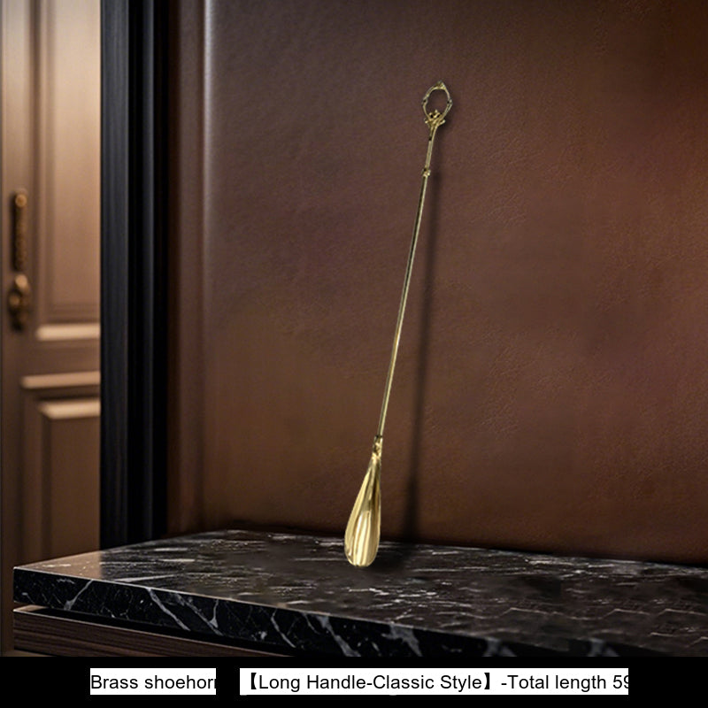 LIVETAI Isadora Elegant Brass Long Handle Shoe Horn from LIVETAI