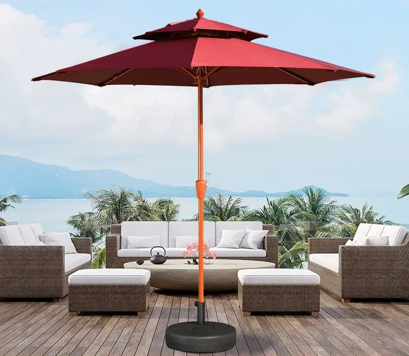 MOJIA Florian Porcelain Pillar Garden Umbrella for Outdoor Lounging from MOJIA