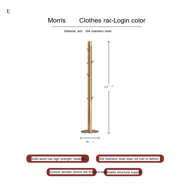 TELLS Callidora Elegant Solid Wood Vertical Coat Rack Storage Hanger from TELLS