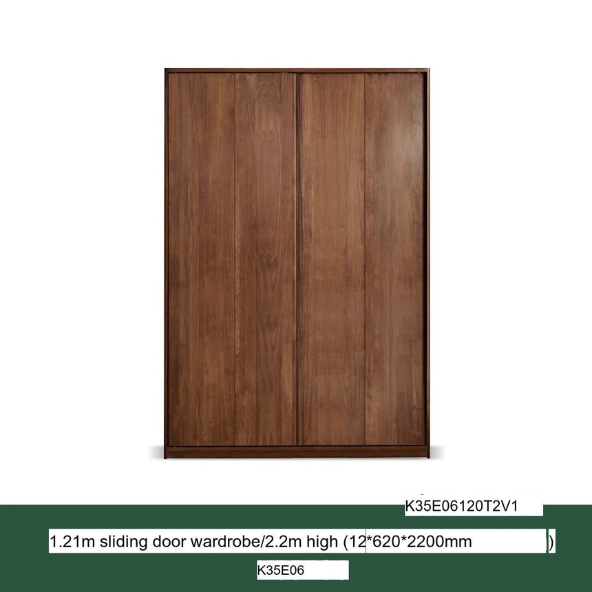 GENJI Sapporo Rustic Black Walnut Sliding Door Wardrobe from GENJI