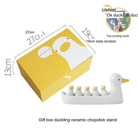 LIVETAI Kensington Artistic Duckling Ceramic Chopsticks Set from LIVETAI