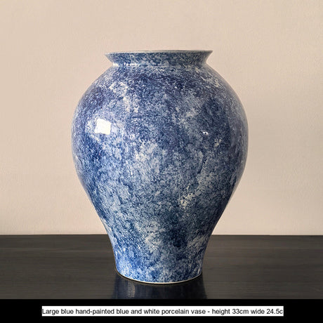 LIVETAI Isadora Bohemian Hand-Painted Blue & White Porcelain Vase from LIVETAI