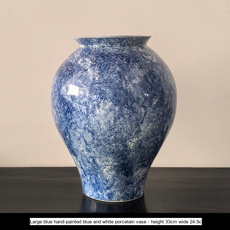 LIVETAI Isadora Bohemian Hand-Painted Blue & White Porcelain Vase from LIVETAI