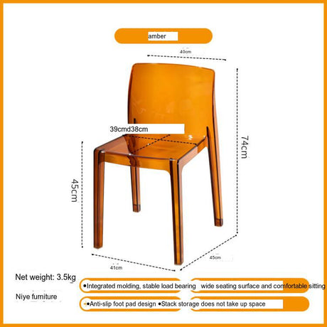 NIYE Elowen Sleek Transparent Acrylic Dining Chair from NIYE