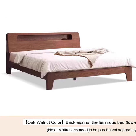 GENJI Yamanaka Solid Oak Modern Bed with Socket - Nordic Style Single Bed from GENJI