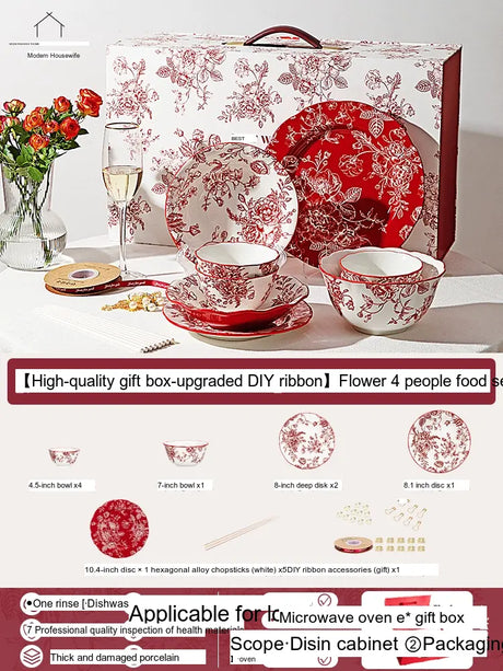 MH Aveline Elegant Rose Holiday Tableware Gift Set from MH