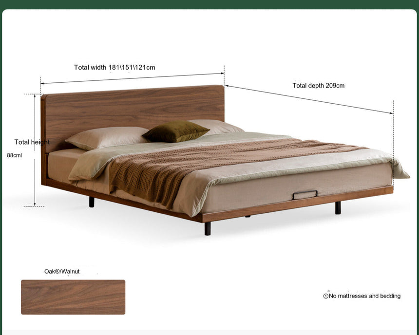 GENJI Santiago Minimalist Solid Wood Double Bed from GENJI