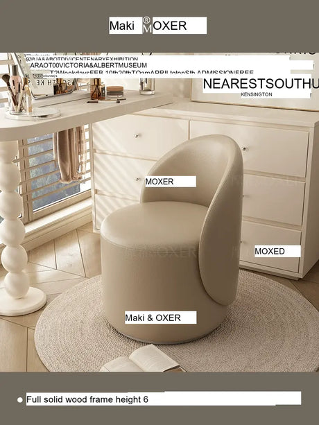 MOXER Santiago Elegant Swivel Makeup Stool from MOXER