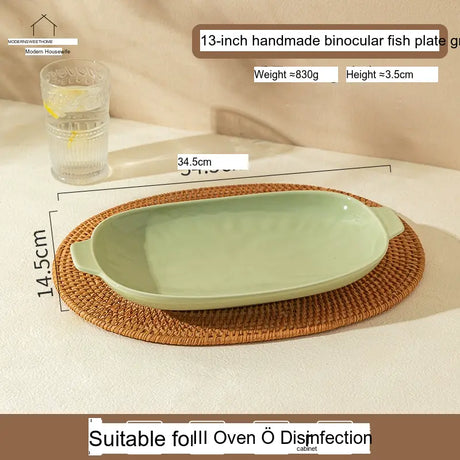 MH Kintaro Elegant Sensor Tableware Oval Fish Dish from MH
