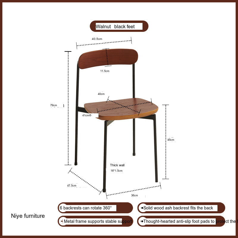 NIYE Santiago Minimalist Backrest Dining Chair from NIYE